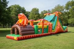Tropical Orange commercial inflatable obstacle course - CM7175