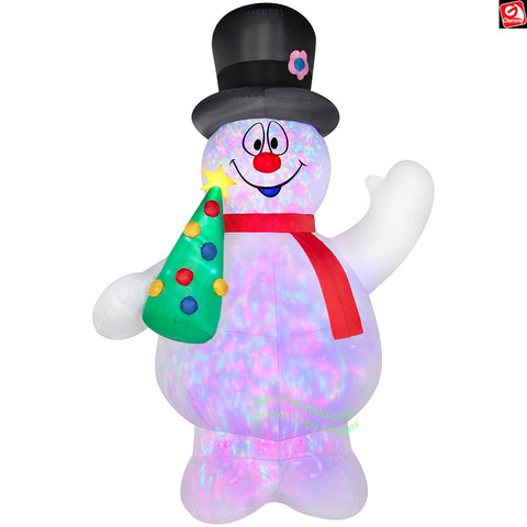 16' Gemmy Airblown Inflatable Colossal Projection Frosty the Snowman w/ Christmas Tree