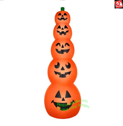 15' Gemmy Airblown Inflatable Colossal Halloween Short Circuit Jack O Lantern Pumpkin Stack