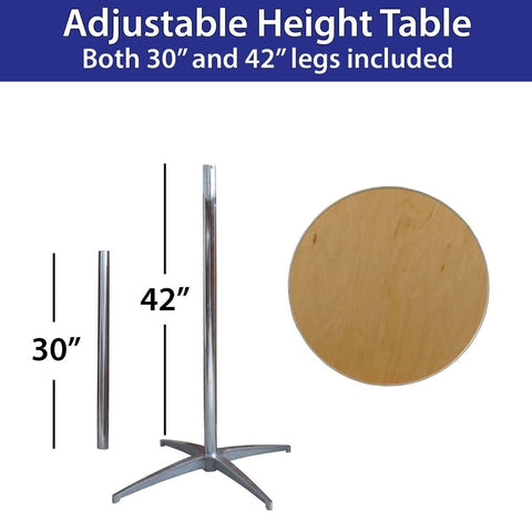 30" Round Adjustable Height Cocktail Bistro Table