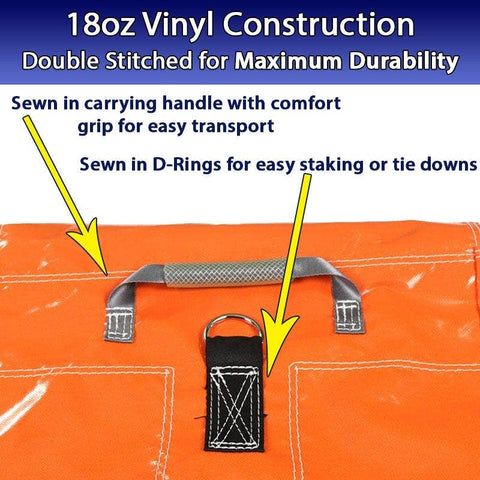 Orange Commercial Vinyl Sandbag for Inflatables, 10 Pack