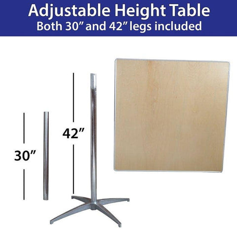 10-Pack of 36" Square Bistro / Cocktail Tables and Heavy Duty Steel Moving Cart Bundle