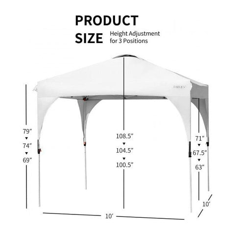 Costway Canopies & Gazebos 10 Feet x 10 Feet Outdoor Pop-up Camping Canopy Tent with Roller Bag by Costway 10 Feet x 10 Feet Outdoor Pop-up Camping Canopy Tent with Roller Bag