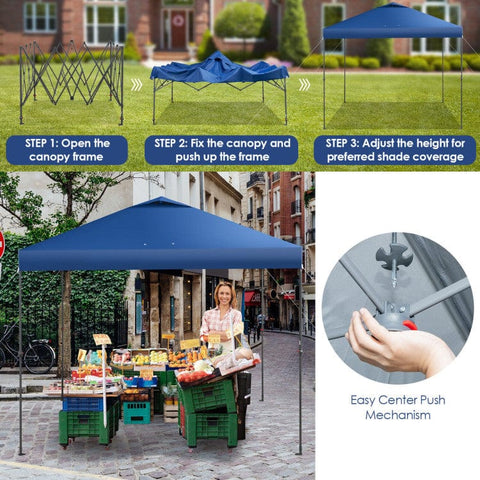 Costway Canopies & Gazebos 10 x 10 Feet Foldable Outdoor Instant Pop-up Canopy with Carry Bag by Costway 10 x 10 Feet Foldable Outdoor Instant Pop-up Canopy with Carry Bag 