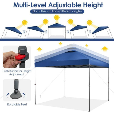 Costway Canopies & Gazebos 10 x 10 Feet Foldable Outdoor Instant Pop-up Canopy with Carry Bag by Costway 10 x 10 Feet Foldable Outdoor Instant Pop-up Canopy with Carry Bag 