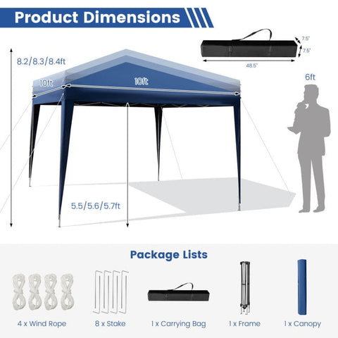 Costway Canopies & Gazebos 10 x 10 Feet Outdoor Pop-up Patio Canopy for Beach and Camp by Costway