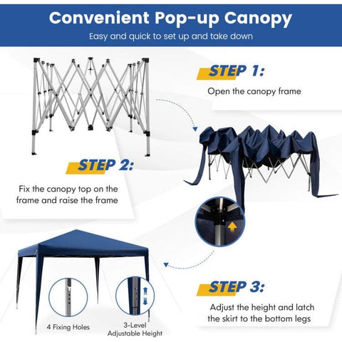 Costway Canopies & Gazebos 10 x 10 Feet Outdoor Pop-up Patio Canopy for Beach and Camp by Costway