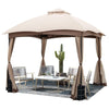 Image of Costway Canopies & Gazebos 10 X 10 Feet Patio Double-Vent Gazebo with Privacy Netting and 4 Sandbags by Costway 16953278 10 X 10 Feet Patio Double-Vent Gazebo w/ Privacy Netting & 4 Sandbags 