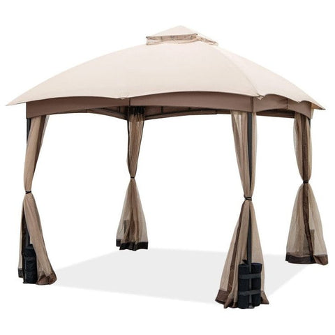 Costway Canopies & Gazebos 10 X 10 Feet Patio Double-Vent Gazebo with Privacy Netting and 4 Sandbags by Costway 16953278 10 X 10 Feet Patio Double-Vent Gazebo w/ Privacy Netting & 4 Sandbags 