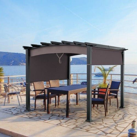 Costway Canopies & Gazebos 10 x 10 Feet Patio Pergola Gazebo Sun Shade Shelter with Retractable Canopy by Costway 79581236 10 x 10 Feet Patio Pergola Gazebo Sun Shade Shelter Retractable Canopy