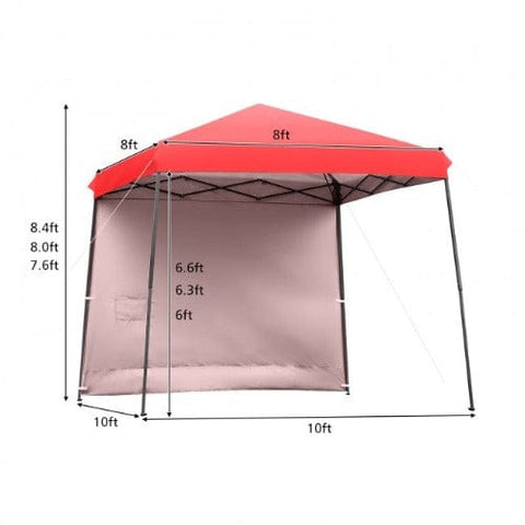 Costway Canopies & Gazebos 10 x 10 Feet Pop Up Tent Slant Leg Canopy with Roll-up Side Wall by Costway 10 x 10 Feet Pop Up Tent Slant Leg Canopy w/ Roll-up Side Wall Costway