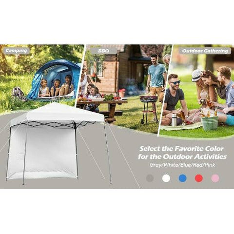 10 x 10 Feet Pop Up Tent Slant Leg Canopy with Roll-up Side Wall by Costway