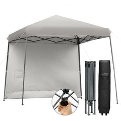 10 x 10 Feet Pop Up Tent Slant Leg Canopy with Roll-up Side Wall by Costway