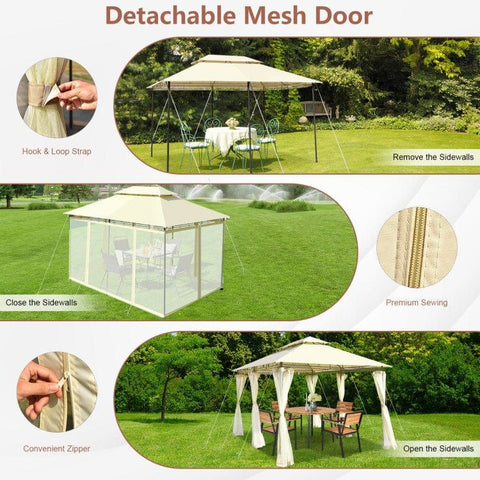 Costway Canopies & Gazebos 10 x 13 Feet Tent Canopy Shelter with Removable Netting Sidewall by Costway 10 x 13 Feet Tent Canopy Shelter with Removable Netting Sidewall