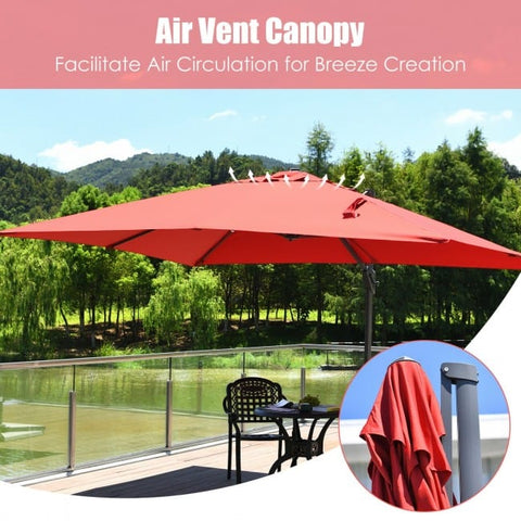 Costway Canopies & Gazebos 10 x 13 Rectangular Cantilever Umbrella with 360° Rotation Function by Costway 10x13 Rectangular Cantilever Umbrella 360°Rotate Costway SKU#78512690