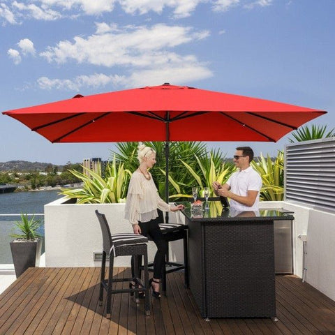 Costway Canopies & Gazebos 10 x 13 Rectangular Cantilever Umbrella with 360° Rotation Function by Costway 10x13 Rectangular Cantilever Umbrella 360°Rotate Costway SKU#78512690