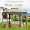 Image of Costway Canopies & Gazebos 11.5 Feet Outdoor Patio Round Dome Gazebo Canopy Shelter with Double Roof Steel by Costway 30947165 11.5 Feet Patio Round Dome Gazebo Canopy Shelter Double Roof Steel