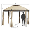 Image of Costway Canopies & Gazebos 11.5 Feet Outdoor Patio Round Dome Gazebo Canopy Shelter with Double Roof Steel by Costway 30947165 11.5 Feet Patio Round Dome Gazebo Canopy Shelter Double Roof Steel