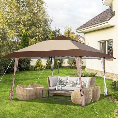 Costway Canopies & Gazebos 13 x 13 Feet Pop-Up Feet Patio Gazebo with Wheels by Costway 63749825