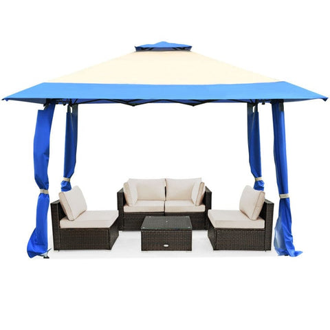 Costway Canopies & Gazebos 13 x 13 Feet Pop Up Gazebo Tent with Carry Bag for Patio Garden by Costway 13 x 13 Feet Pop Up Gazebo Tent w/ Carry Bag for Patio Garden Costway 