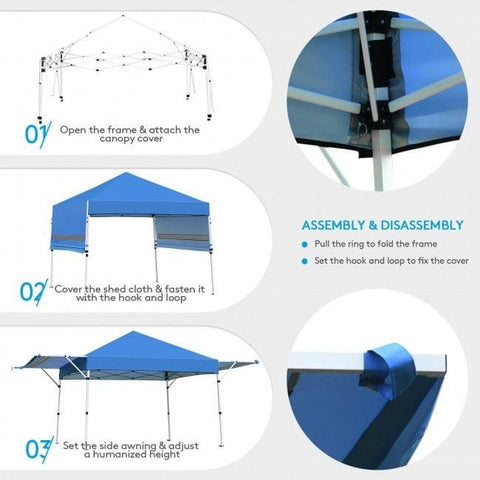 Costway Canopies & Gazebos 17 x 10 Foldable Pop Up Canopy with Adjustable Instant Sun Shelter by Costway 17x10 Foldable Pop Up Canopy Adjustable Shelter Costway SKU#93618245