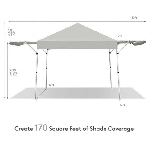 Costway Canopies & Gazebos 17 x 10 Foldable Pop Up Canopy with Adjustable Instant Sun Shelter by Costway 17x10 Foldable Pop Up Canopy Adjustable Shelter Costway SKU#93618245