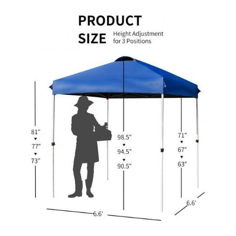 6.6 Feet x 6.6 Feet Outdoor Pop Up Camping Canopy Tent with Roller Bag by Costway