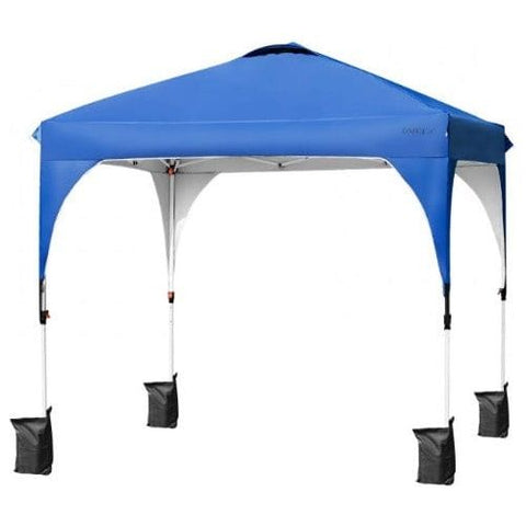 8 Feet x 8 Feet Outdoor Pop Up Tent Canopy Camping Sun Shelter with Roller Bag by Costway