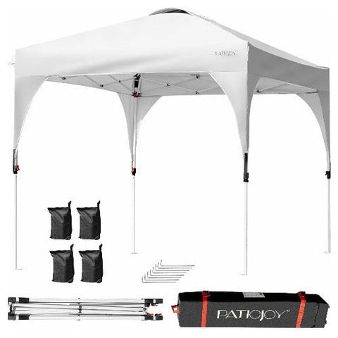 8 Feet x 8 Feet Outdoor Pop Up Tent Canopy Camping Sun Shelter with Roller Bag by Costway