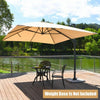 Image of Costway Canopies & Gazebos Beige 10 x 13 Rectangular Cantilever Umbrella with 360° Rotation Function by Costway 781880222156 78512690 10x13 Rectangular Cantilever Umbrella 360°Rotate Costway SKU#78512690