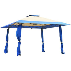 Costway Canopies & Gazebos Blue 13 x 13 Feet Pop Up Gazebo Tent with Carry Bag for Patio Garden by Costway 05376812-BL 13 x 13 Feet Pop Up Gazebo Tent w/ Carry Bag for Patio Garden Costway 