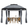 Image of Costway Canopies & Gazebos Gray 11.5 Feet Outdoor Patio Round Dome Gazebo Canopy Shelter with Double Roof Steel by Costway 30947166 11.5 Feet Patio Round Dome Gazebo Canopy Shelter Double Roof Steel