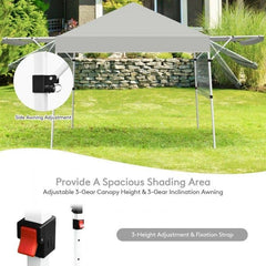 17 x 10 Foldable Pop Up Canopy with Adjustable Instant Sun Shelter by Costway