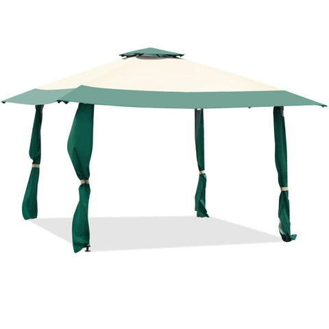 Costway Canopies & Gazebos Green 13 x 13 Feet Pop Up Gazebo Tent with Carry Bag for Patio Garden by Costway 05376812-G 13 x 13 Feet Pop Up Gazebo Tent w/ Carry Bag for Patio Garden Costway 