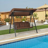 Image of Costway Canopies & Gazebos Outdoor 3-Seat Porch Swing with Adjust Canopy and Cushions by Costway