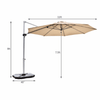 Image of Costway canopy 11' Patio Offset Cantilever Umbrella 360° Rotation Aluminum Tilt by Costway 11' Patio Offset Cantilever Umbrella 360° Rotation Aluminum Tilt Costway