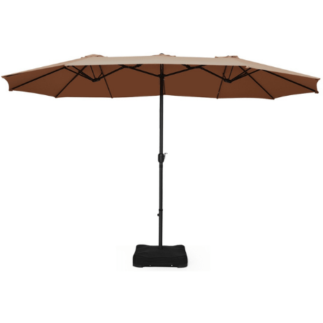 Costway canopy 15 Foot Extra Large Patio Double Sided Umbrella with Crank and Base by Costway 15 Foot Extra Large Patio Double Sided Umbrella with Crank Base Costway