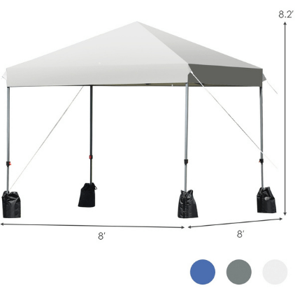 Costway canopy 8 x 8 Feet Outdoor Pop up Canopy Tent with Roller Bag and Sand Bags by Costway 8 x 8 Feet Outdoor Pop up Canopy Tent with Roller Sand Bags by Costway