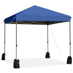 8 x 8 Feet Outdoor Pop up Canopy Tent with Roller Bag and Sand Bags by Costway