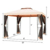 Image of Costway Canopy Tent 10 x 10 ft 2 Tier Vented Metal Gazebo Canopy with Mosquito Netting by Costway 6952938334709 35794802