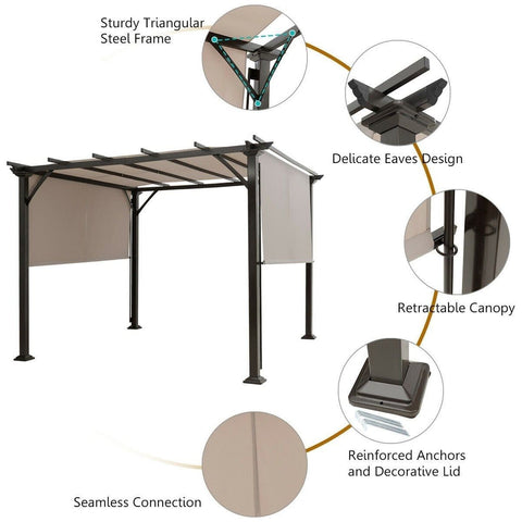 Costway Canopy Tent 10' x 10' Metal Frame Patio Furniture Shelter by Costway 7461759636330 87640132 10' x 10' Metal Frame Patio Furniture Shelter by Costway SKU# 87640132