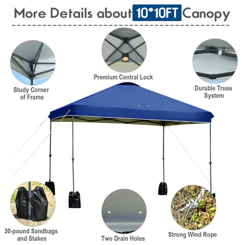 Costway Canopy Tent 10’ x 10' Outdoor Commercial Pop up Canopy Tent by Costway