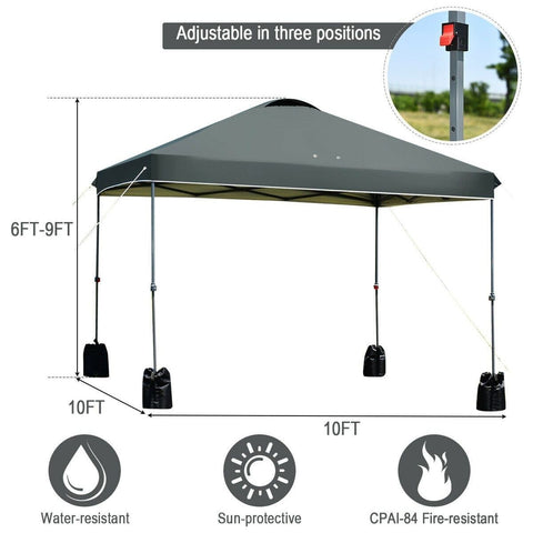 Costway Canopy Tent 10’ x 10' Outdoor Commercial Pop up Canopy Tent by Costway