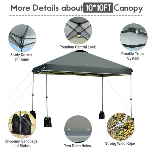 Costway Canopy Tent 10’ x 10' Outdoor Commercial Pop up Canopy Tent by Costway