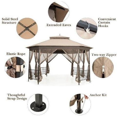 Costway Canopy Tent 10’x 12’ Octagonal Patio Gazebo by Costway 10’x 12’ Octagonal Patio Gazebo by Costway SKU# 37948520