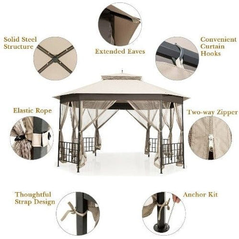 Costway Canopy Tent 10’x 12’ Octagonal Patio Gazebo by Costway 10’x 12’ Octagonal Patio Gazebo by Costway SKU# 37948520