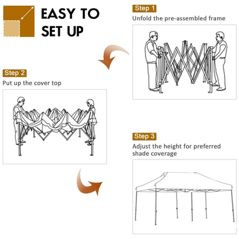 Costway Canopy Tent 10'x20' Adjustable Folding Heavy Duty Sun Shelter with Carrying Bag by Costway