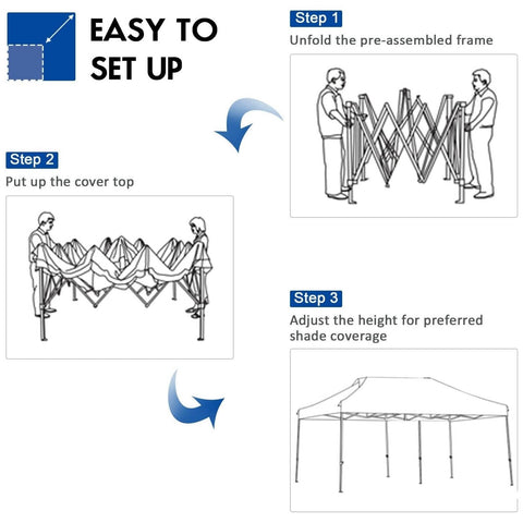 Costway Canopy Tent 10'x20' Adjustable Folding Heavy Duty Sun Shelter with Carrying Bag by Costway