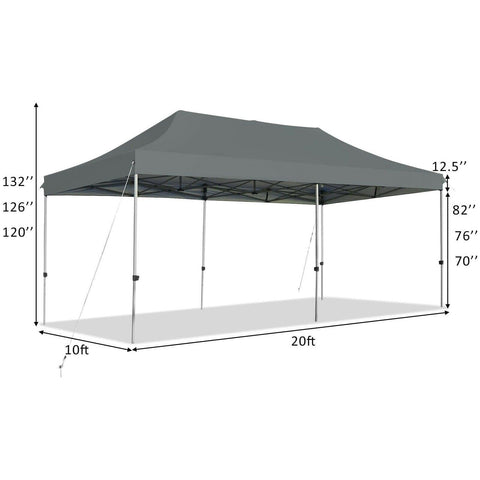 Costway Canopy Tent 10'x20' Adjustable Folding Heavy Duty Sun Shelter with Carrying Bag by Costway