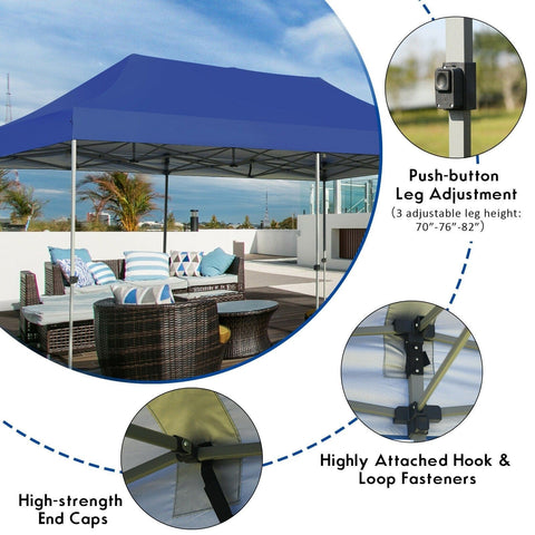 Costway Canopy Tent 10'x20' Adjustable Folding Heavy Duty Sun Shelter with Carrying Bag by Costway